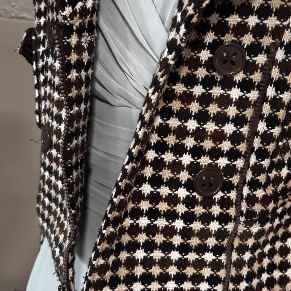 Paris Hilton Women's Houndstooth Jacket Medium Black Double-Breasted - Picture 11 of 15